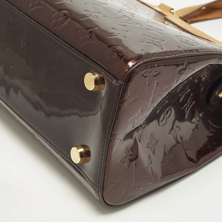 Pre Owned Louis Vuitton Brea GM Amarante Monogram Vernis Bag