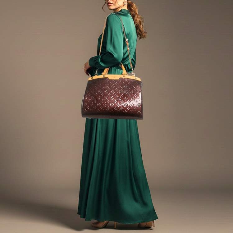 Pre Owned Louis Vuitton Brea GM Amarante Monogram Vernis Bag