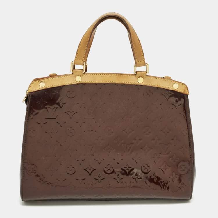 Pre Owned Louis Vuitton Brea GM Amarante Monogram Vernis Bag