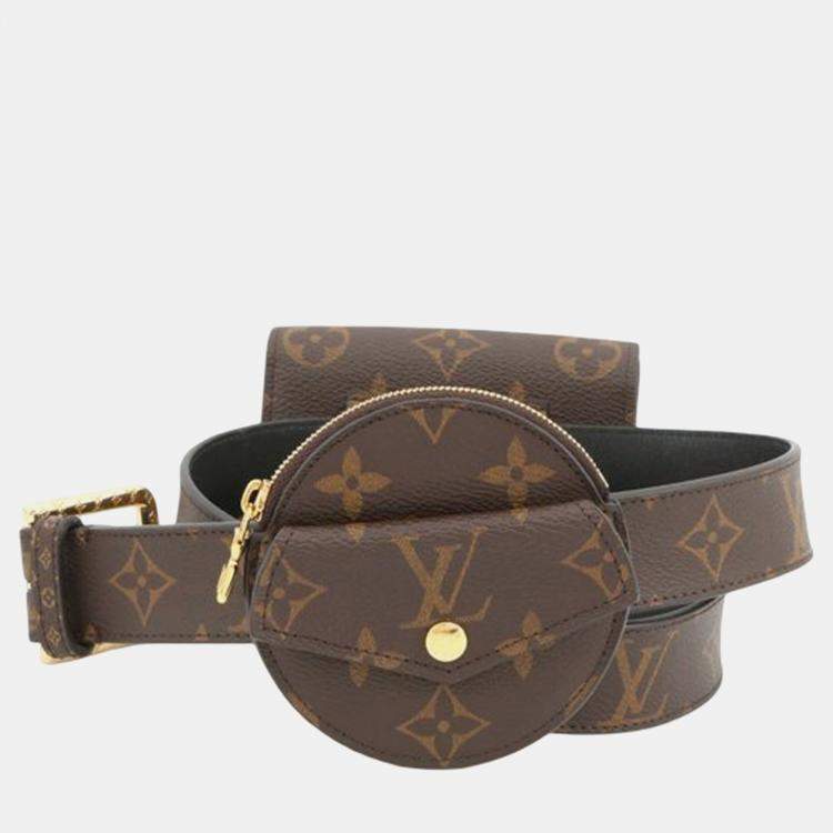Pre Owned Louis Vuitton Brown Monogram Daily Multi Pocket 30mm Belt