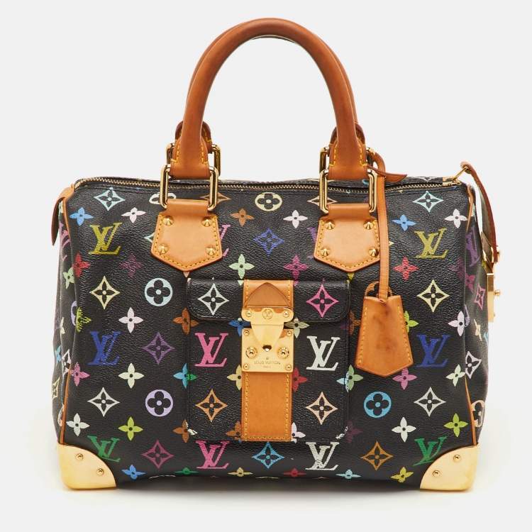 مملوكة مسبقًا Louis Vuitton Speedy 30 Black Monogram Multicolore Canvas Bag