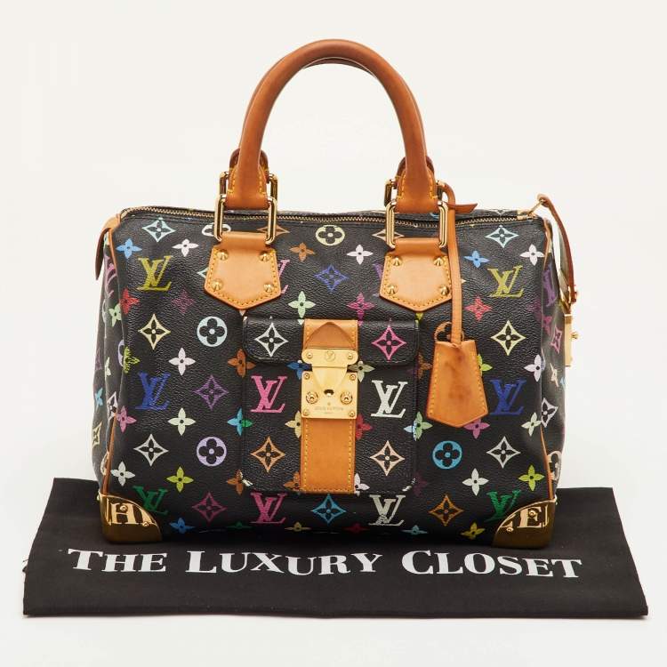 مملوكة مسبقًا Louis Vuitton Speedy 30 Black Monogram Multicolore Canvas Bag