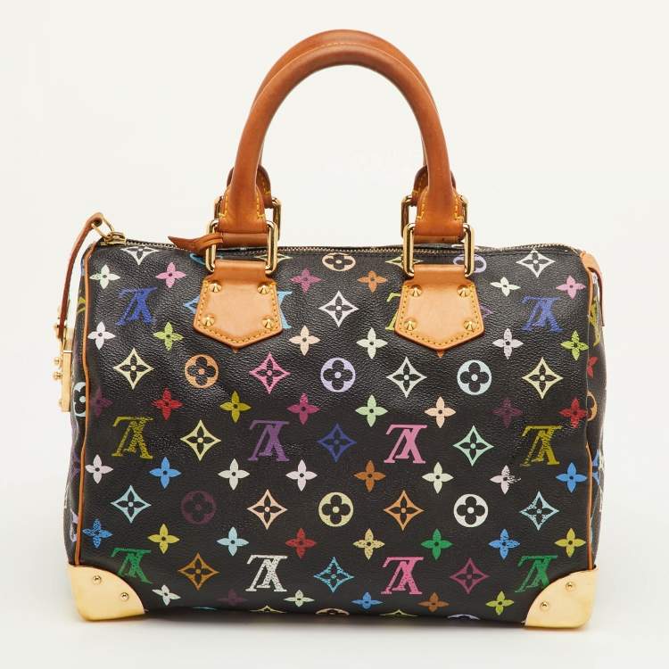 مملوكة مسبقًا Louis Vuitton Speedy 30 Black Monogram Multicolore Canvas Bag