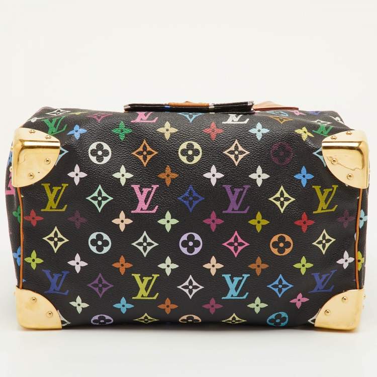 مملوكة مسبقًا Louis Vuitton Speedy 30 Black Monogram Multicolore Canvas Bag
