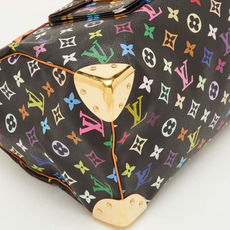 مملوكة مسبقًا Louis Vuitton Speedy 30 Black Monogram Multicolore Canvas Bag