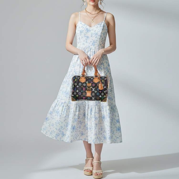 مملوكة مسبقًا Louis Vuitton Speedy 30 Black Monogram Multicolore Canvas Bag