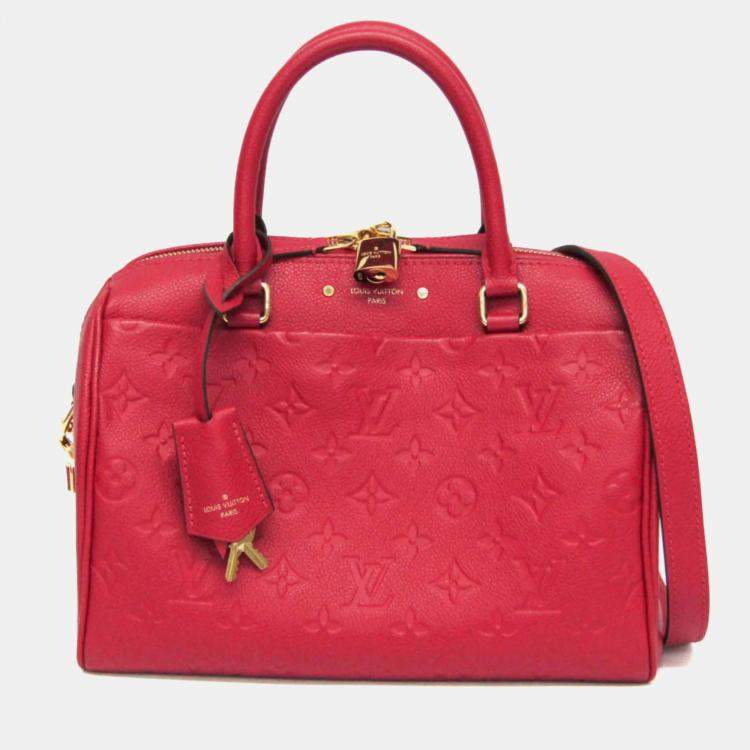 مملوكة مسبقًا Louis Vuitton Empreinte Speedy Bandlier 25NM Shoulder Bag Cerise Red Color