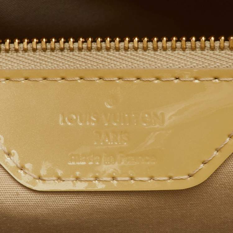 Pre Owned Louis Vuitton Avalon MM Blanc Corail Monogram Vernis Leather Bag