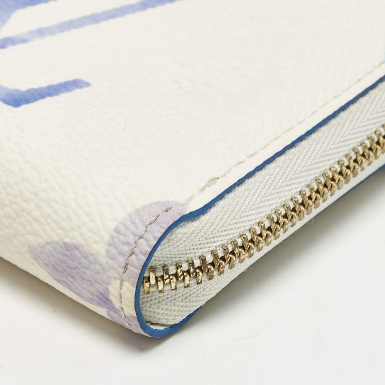 Pre Owned Louis Vuitton Zippy Blue Monogram Giant By The Pool Canvas Coin Purse