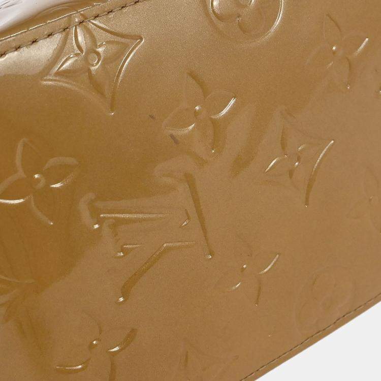 Pre Owned Louis Vuitton Reade PM Beige Monogram Vernis Leather Tote Bag