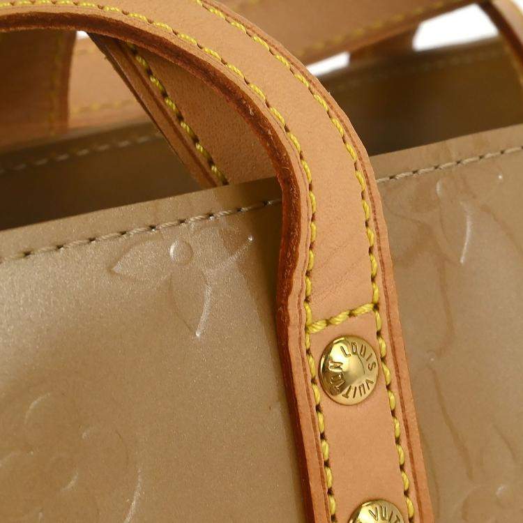 Pre Owned Louis Vuitton Reade PM Beige Monogram Vernis Leather Tote Bag