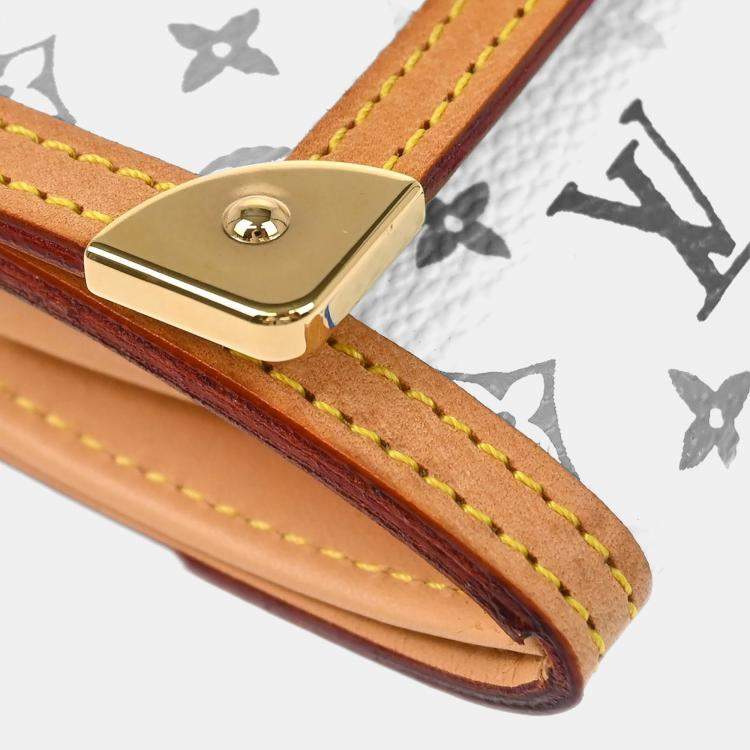 Pre Owned Louis Vuitton Porte Monnaie Plat White Multicolor Monogram Multicolore Canvas Wallet