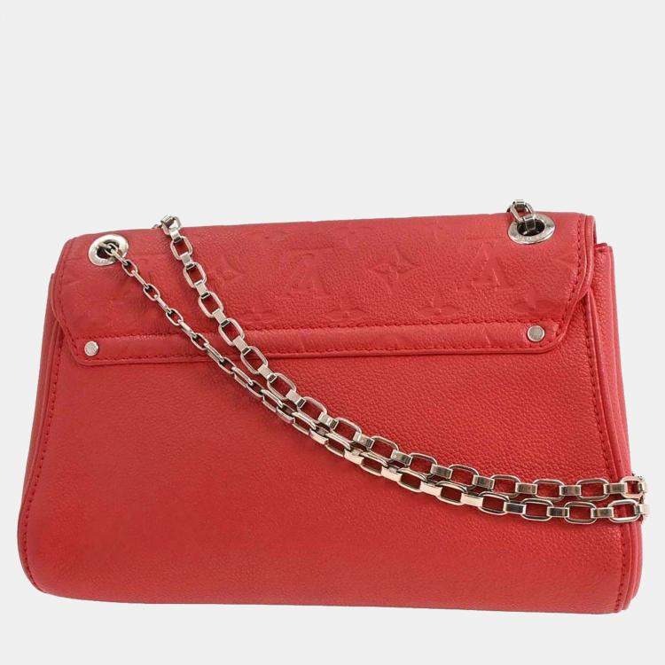 Pre Owned Louis Vuitton Saint Germain PM Pink Monogram Empreinte Leather Crossbody Bag