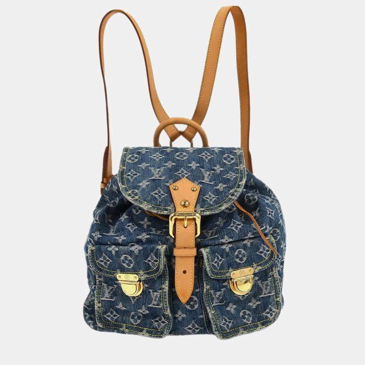 Pre Owned Louis Vuitton Blue Monogram Denim Sac a Dos GM Backpack
