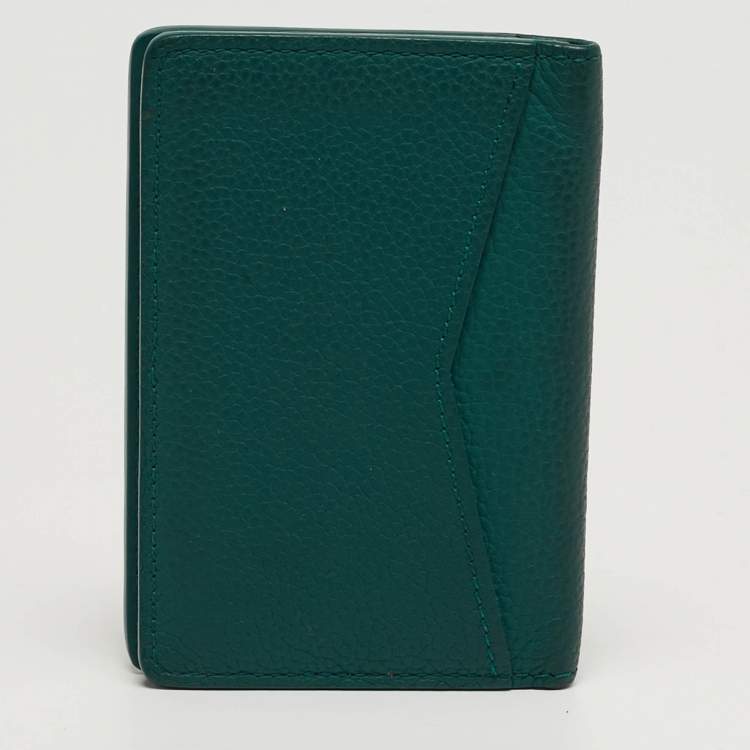 Pre Owned Louis Vuitton Aerogram Green Leather Pocket Organizer