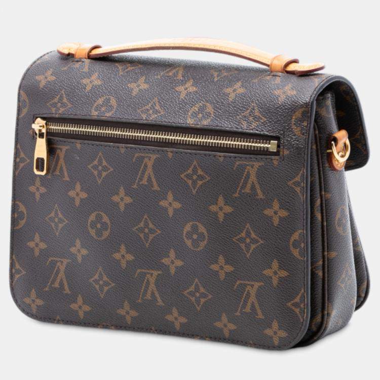 Pre Owned Louis Vuitton Brown Monogram Pochette Metis