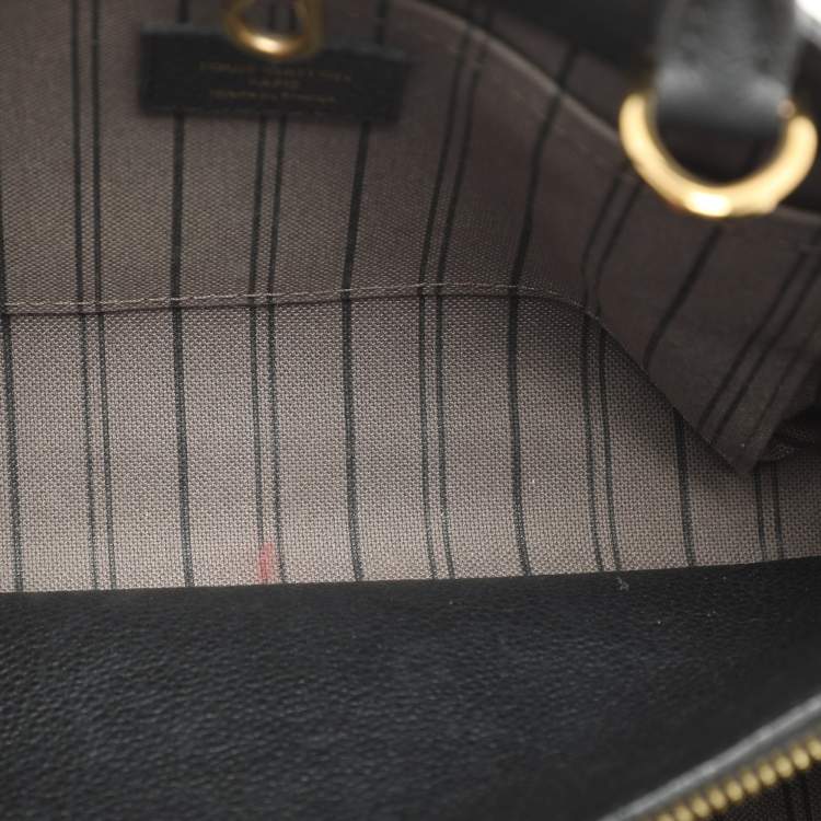 Pre Owned Louis Vuitton Montaigne BB Black Monogram Empreinte Leather Bag