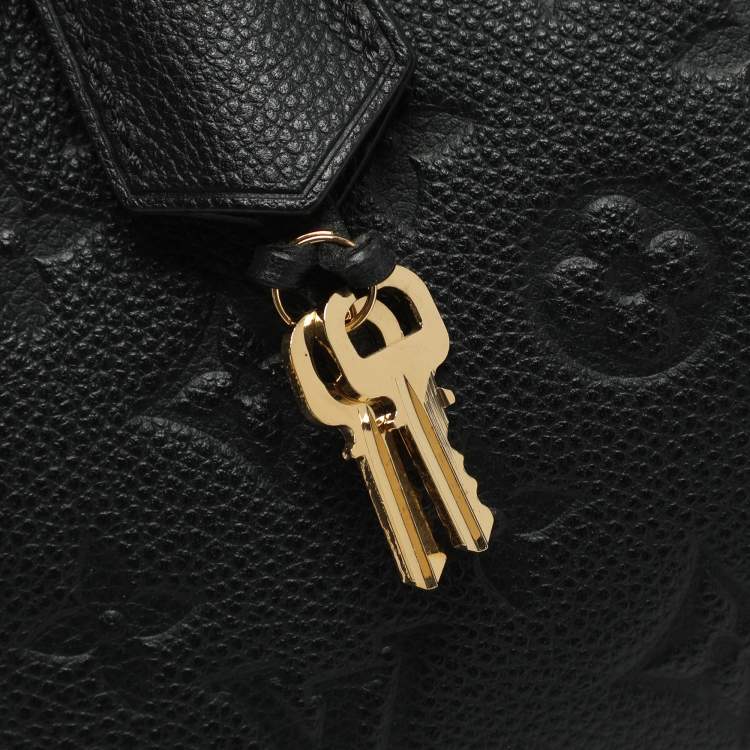 Pre Owned Louis Vuitton Montaigne BB Black Monogram Empreinte Leather Bag