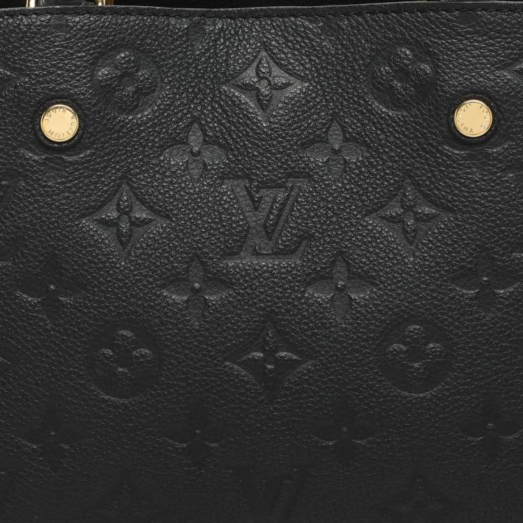 Pre Owned Louis Vuitton Montaigne BB Black Monogram Empreinte Leather Bag