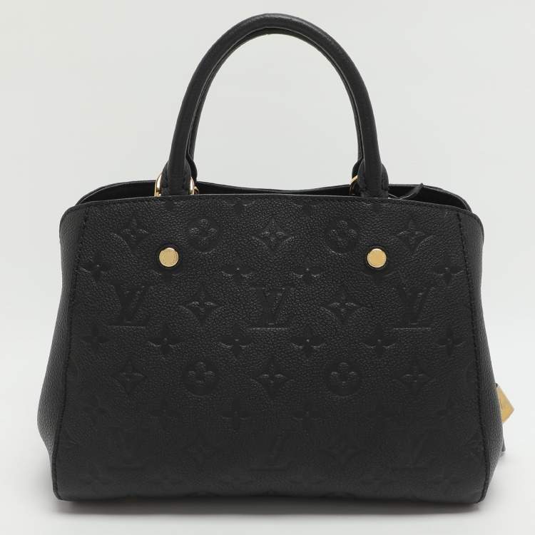 Pre Owned Louis Vuitton Montaigne BB Black Monogram Empreinte Leather Bag