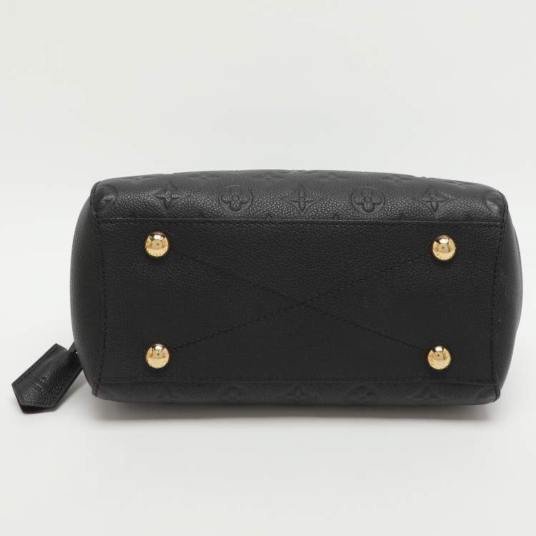 Pre Owned Louis Vuitton Montaigne BB Black Monogram Empreinte Leather Bag