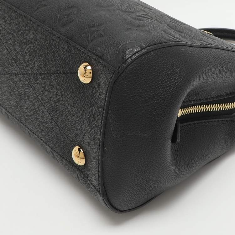 Pre Owned Louis Vuitton Montaigne BB Black Monogram Empreinte Leather Bag