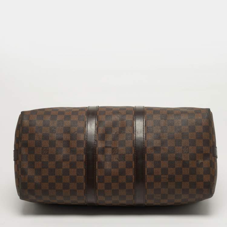 Pre Owned Louis Vuitton Keepall Bandouliere 45 Damier Ebene Canvas Bag
