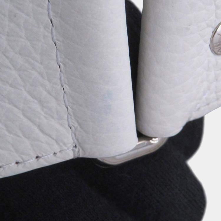 Pre Owned Louis Vuitton Lvxyk Maxi Bumbag Yayoi Kusama White/Blue Monogram Taurillon Leather