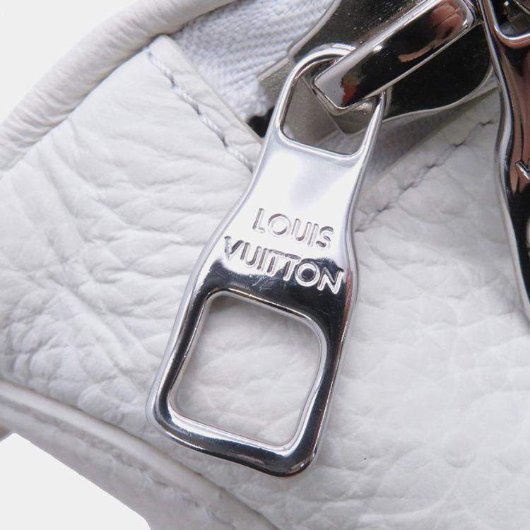 Pre Owned Louis Vuitton Lvxyk Maxi Bumbag Yayoi Kusama White/Blue Monogram Taurillon Leather