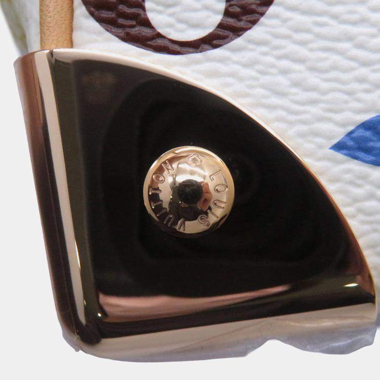 Pre Owned Louis Vuitton Lv Tm Speedy Bandouliere White Monogram Multicolor Size 25