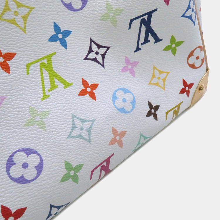 Pre Owned Louis Vuitton Lv Tm Speedy Bandouliere White Monogram Multicolor Size 25