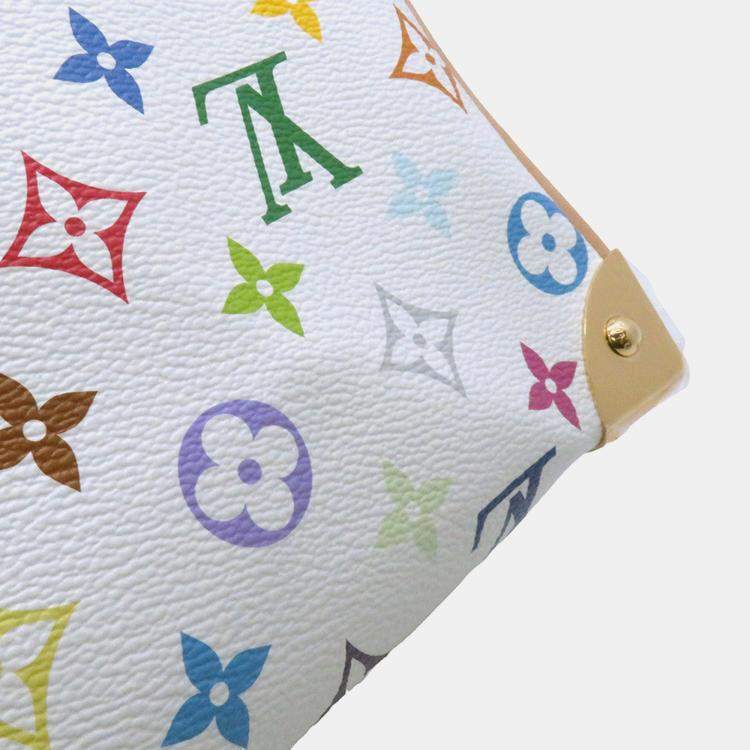 Pre Owned Louis Vuitton Lv Tm Speedy Bandouliere White Monogram Multicolor Size 25