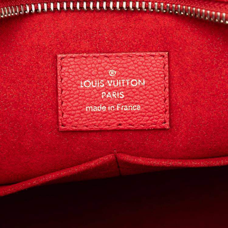 Pre Owned Louis Vuitton Red Monogram Very Leather Very Zipped