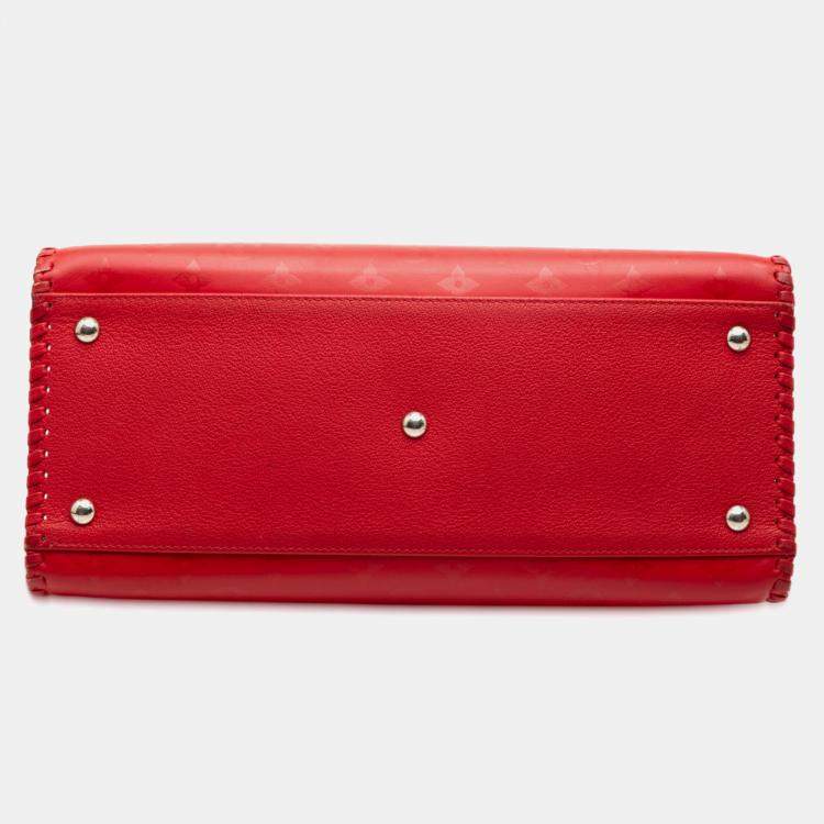 Pre Owned Louis Vuitton Red Monogram Very Leather Very Zipped