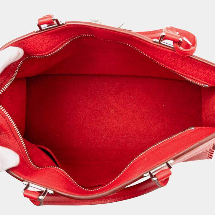 Pre Owned Louis Vuitton Red Monogram Very Leather Very Zipped