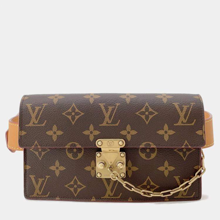 Pre Owned Louis Vuitton Spadlock Belt Pouch Brown Monogram Size PM