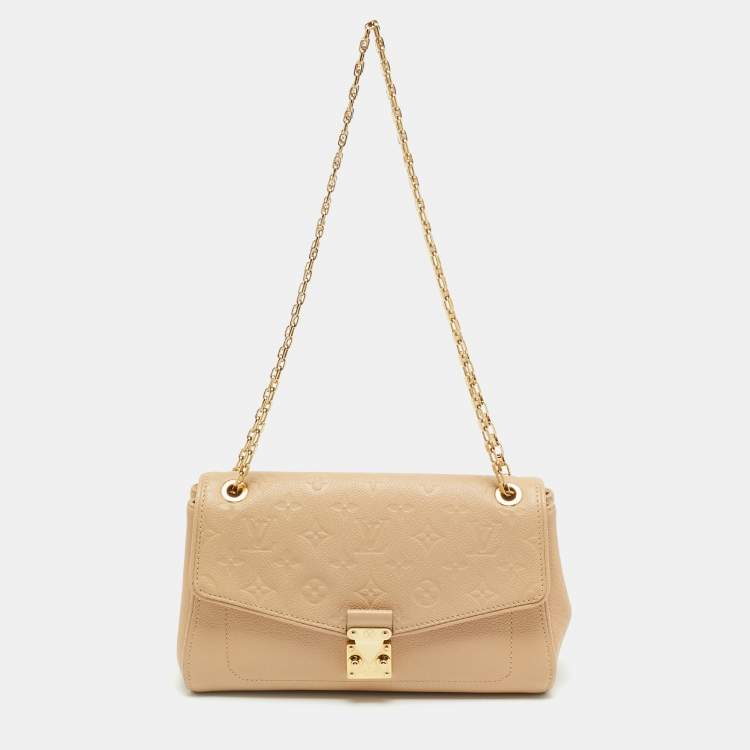 Pre Owned Louis Vuitton Saint Germain PM Beige Monogram Empreinte Leather Bag