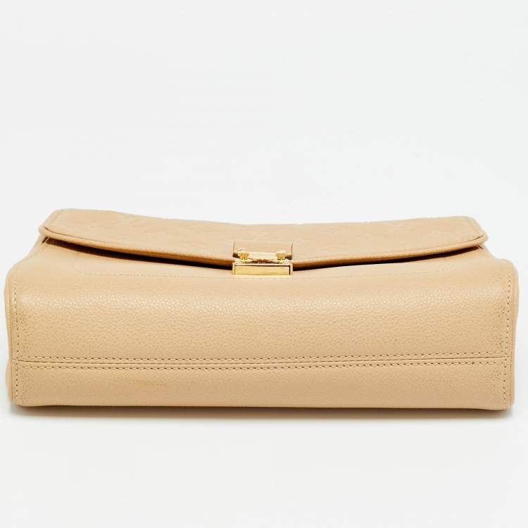 Pre Owned Louis Vuitton Saint Germain PM Beige Monogram Empreinte Leather Bag