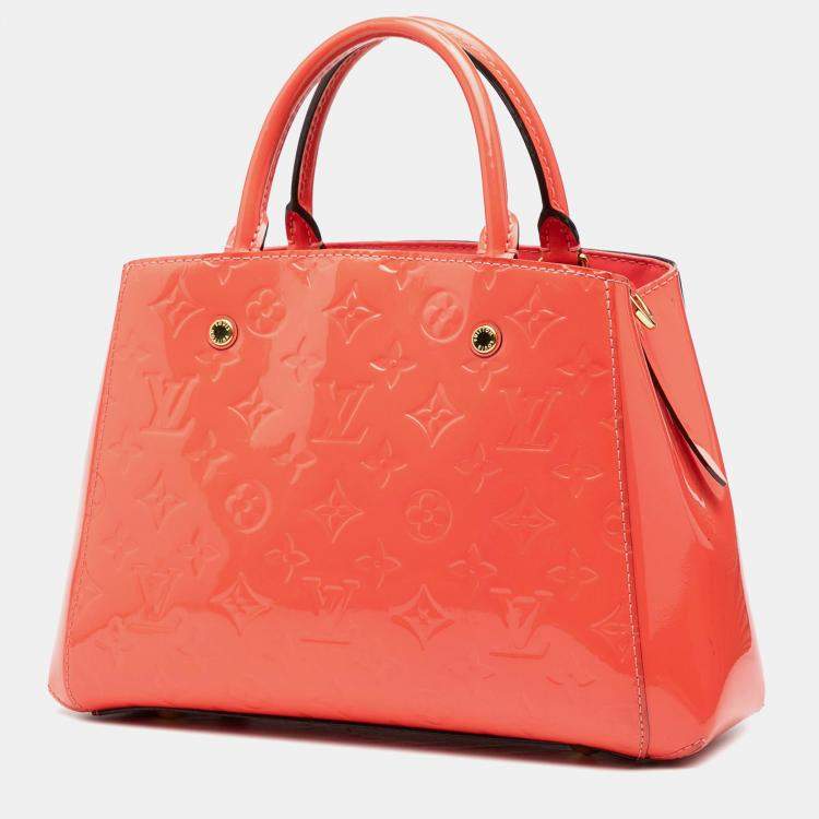 Pre Owned Louis Vuitton Orange Monogram Vernis Montaigne BB