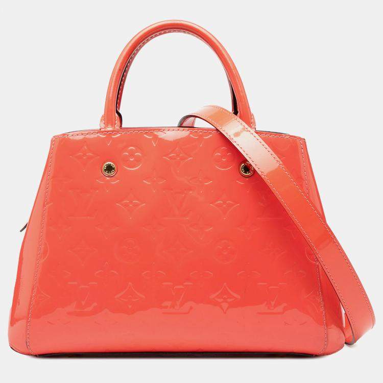 Pre Owned Louis Vuitton Orange Monogram Vernis Montaigne BB