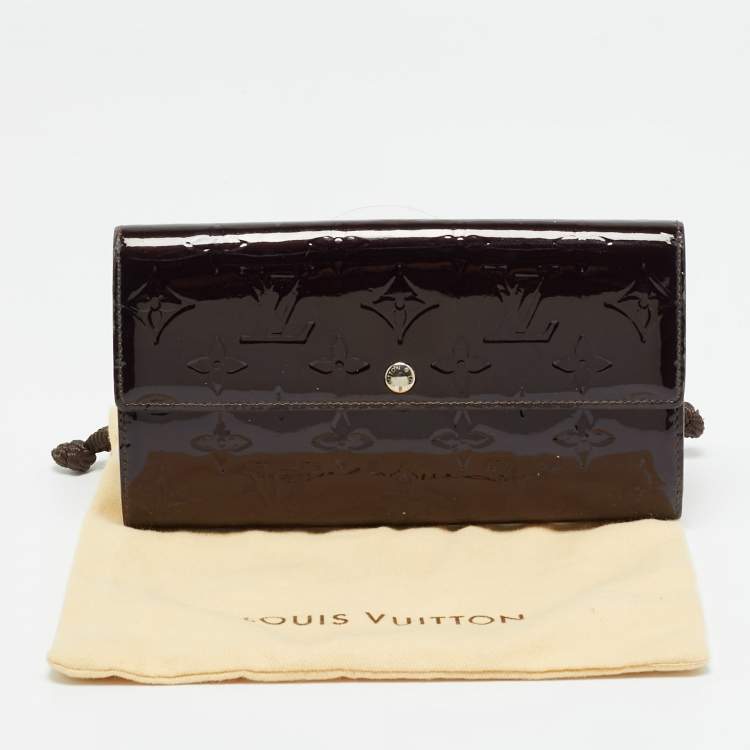 Pre Owned Louis Vuitton Sarah Amarante Monogram Vernis Wallet