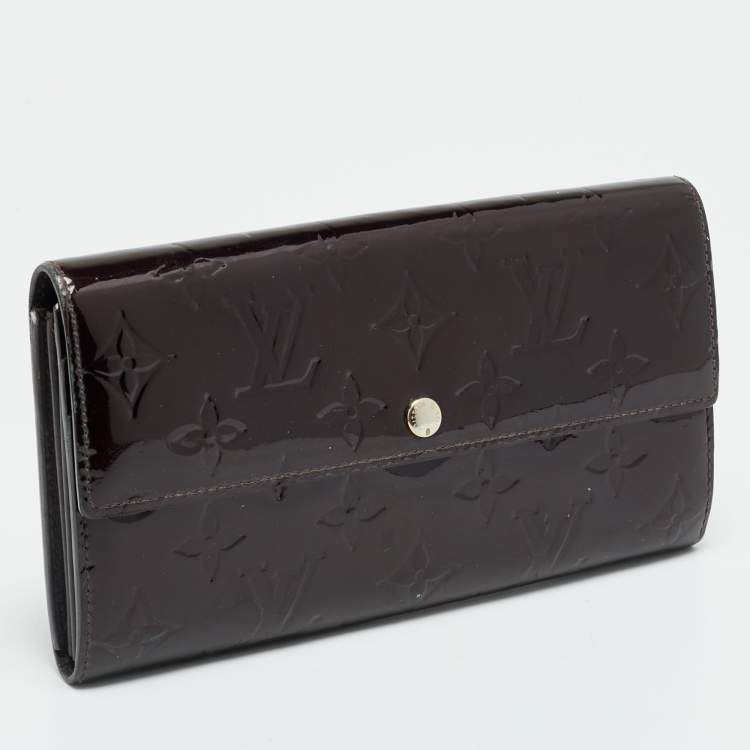 Pre Owned Louis Vuitton Sarah Amarante Monogram Vernis Wallet