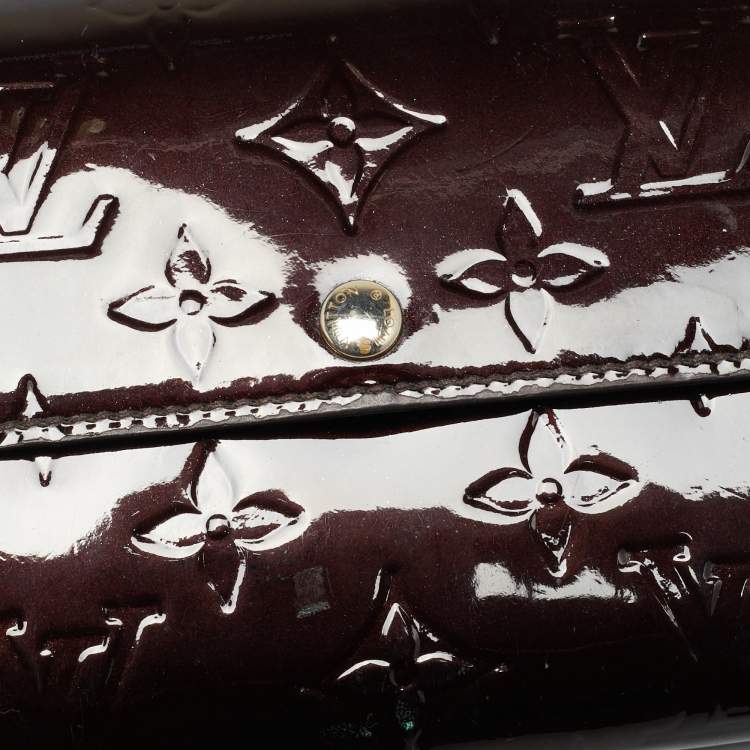 Pre Owned Louis Vuitton Sarah Amarante Monogram Vernis Wallet