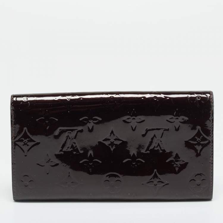 Pre Owned Louis Vuitton Sarah Amarante Monogram Vernis Wallet
