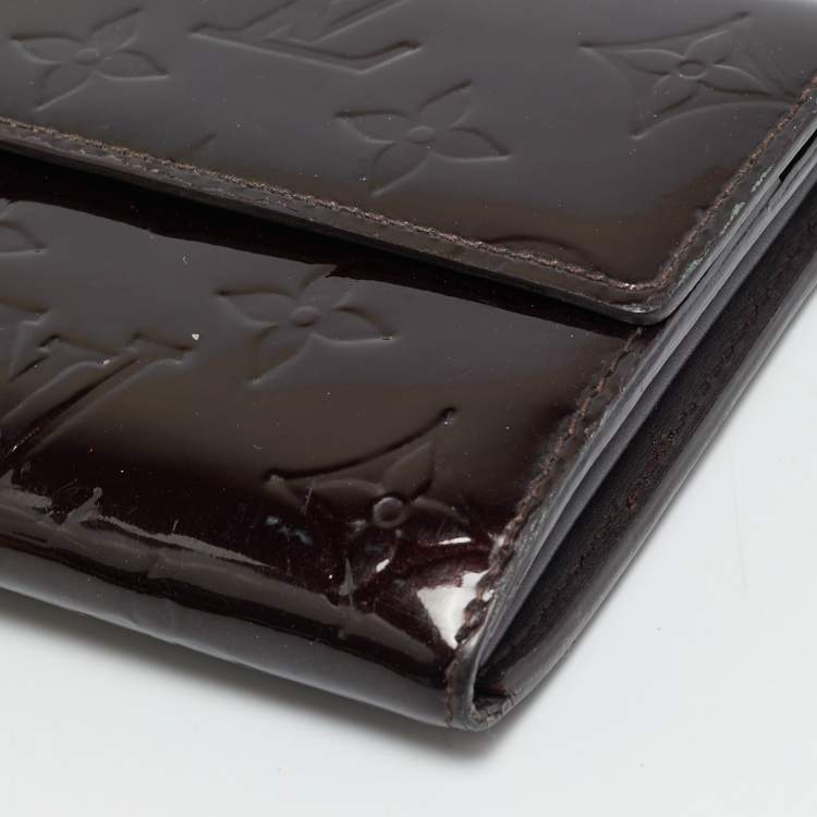 Pre Owned Louis Vuitton Sarah Amarante Monogram Vernis Wallet