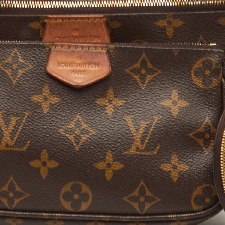 Pre Owned Louis Vuitton Multi-Pochette Accessories Rose Ballerine Monogram Canvas Bag