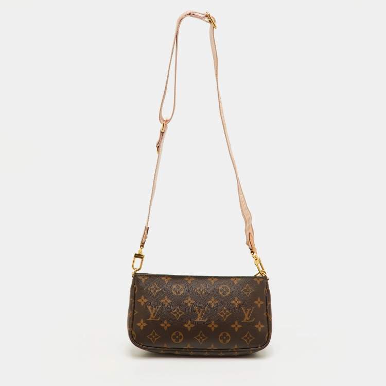 Pre Owned Louis Vuitton Multi-Pochette Accessories Rose Ballerine Monogram Canvas Bag