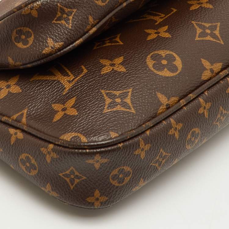 Pre Owned Louis Vuitton Multi-Pochette Accessories Rose Ballerine Monogram Canvas Bag