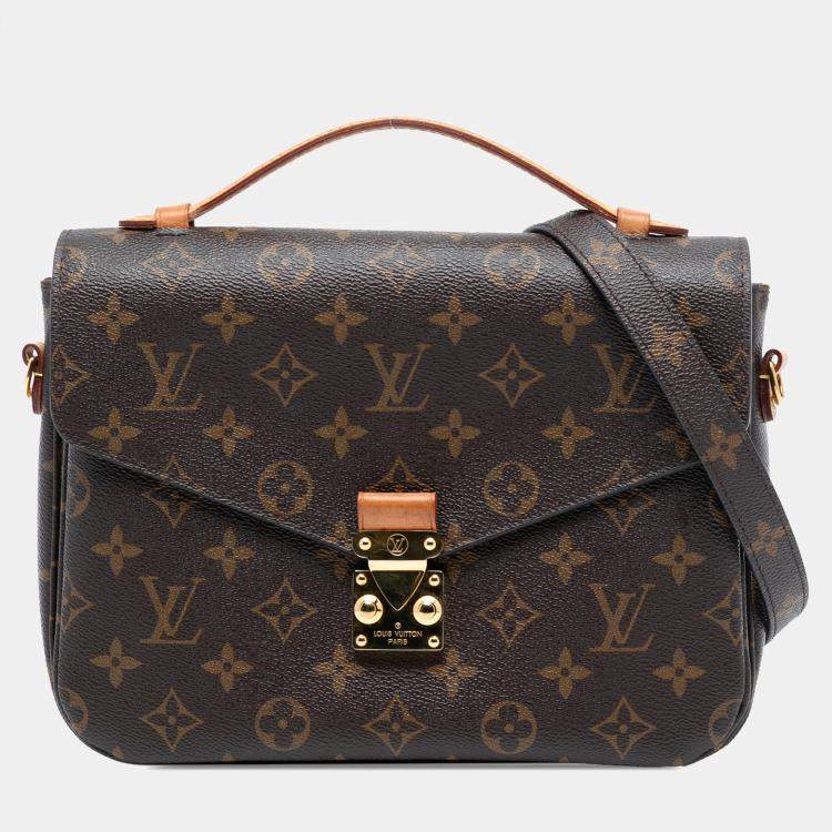 Pre Owned Louis Vuitton Brown Monogram Pochette Metis