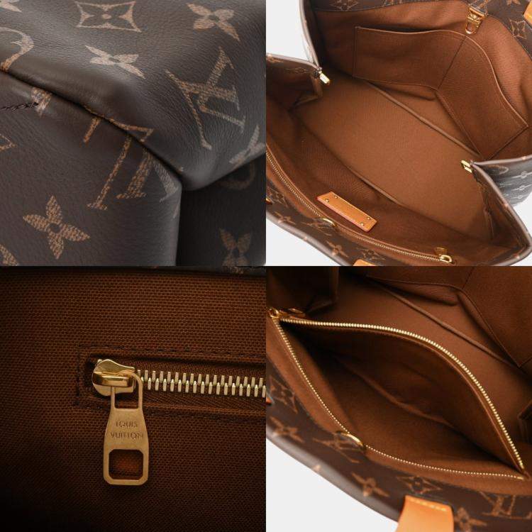 Pre Owned Louis Vuitton Monogram Shopper Tote MM Brown Calf Leather Bag
